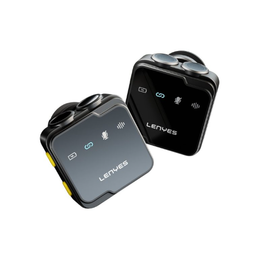 LENYES LM205 2in1 Wireless Lavalier Microphone with Type-C Charging Port Artificial Intelligence Noise Cancellation Type-C and Lightning Connector - Black LENYES LM205 2in1 Wireless Lavalier Microphone with Type-C Charging Port Artificial Intelligence Noise Cancellation Type-C and Lightning Connector - Black
